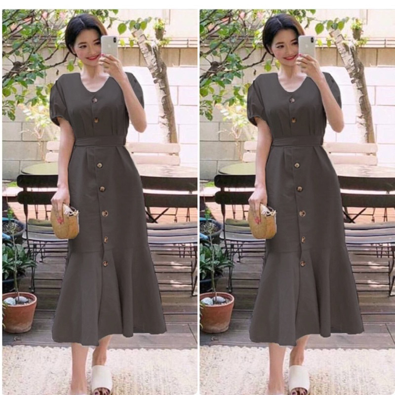 maxy wanita lengan pendek / maxy fashion wanita / maxy vneck / dress panjang / K01291