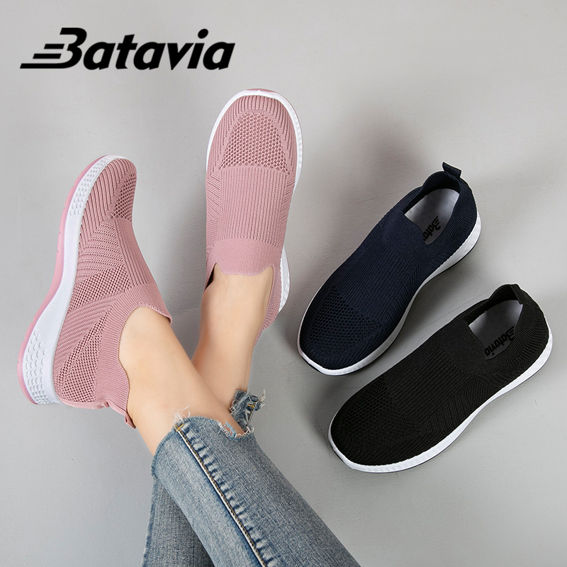 Batavia2023 Baru Sepatu Wanita slip on Rekreasi dewasa Fashion Sepatu Kasual Impor Sepatu Wanita Murah Bernapas Non-Slip Sepatu Mahasiswa Sepatu Olahraga D3