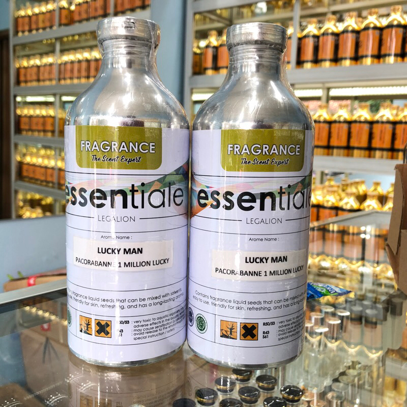 BIBIT PARFUM MURNI ESSENTIALE LUCKY MAN SEARAH ONE MILLION LUCKY SEGEL 500 gram