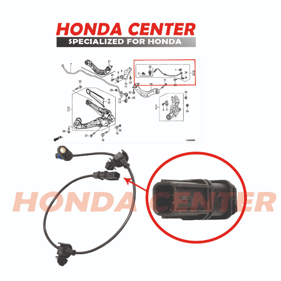 sensor kabel abs rem belakang kiri honda civic 2012 2013 2014 2015