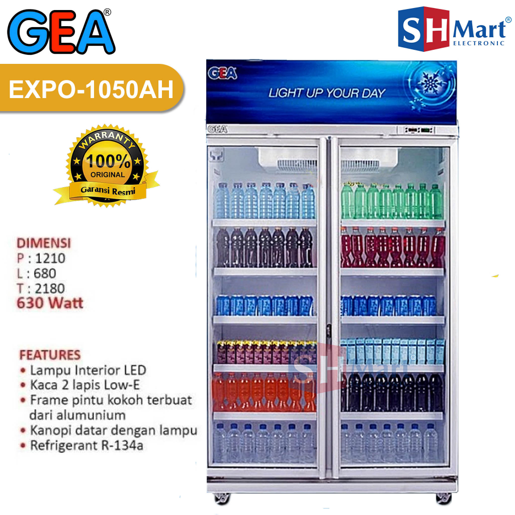 SHOWCASE GEA EXPO-1050AH KAPASITAS 1050 LITER DISPLAY COOLER EXPO1050 GARANSI RESMI