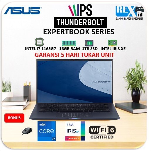 ASUS EXPERTBOOK B9 880 GRAM I7 1165G7 1TBSSD 16GB W10 PRO