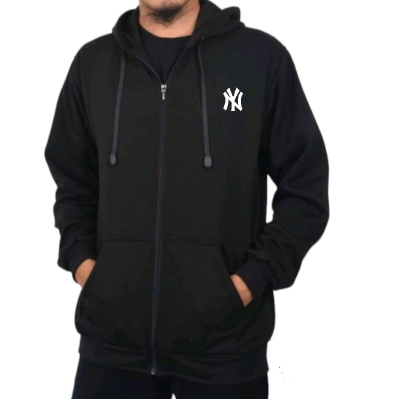 Zipper oversize jumbo logo NY sweater Hoodie sablon jumbo big size PERIA WANITA 2xl 3xl 4xl 5xl