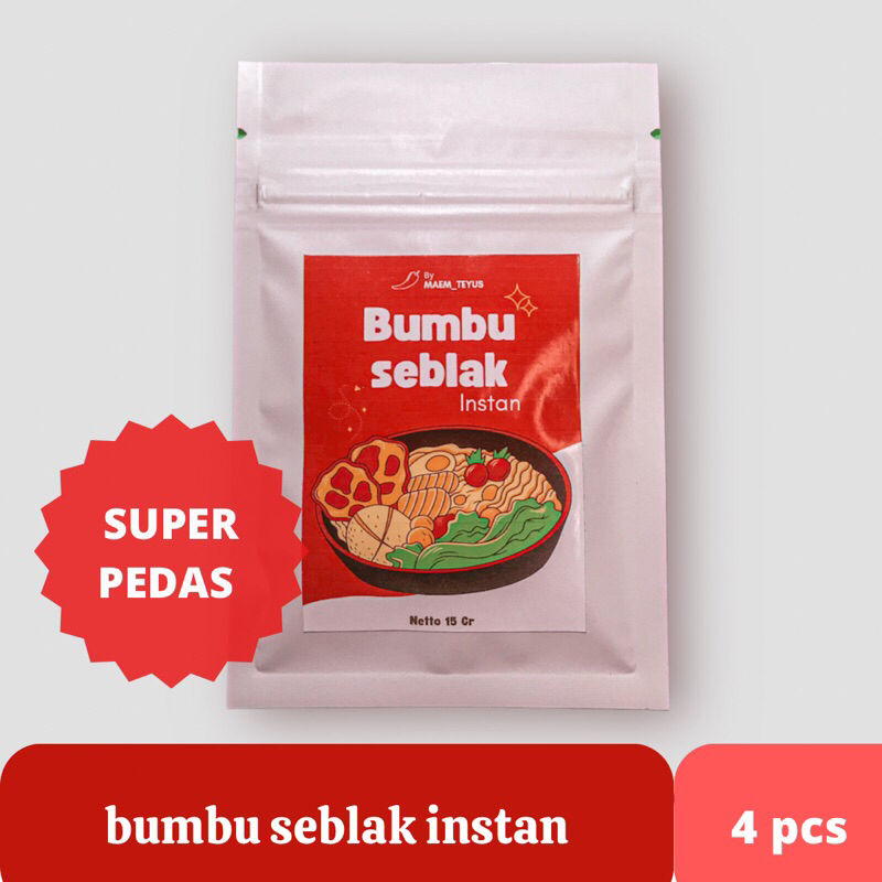 

PAKET 4 pcs BUMBU SEBLAK INSTAN varian Super pedas || Instant seasoning for seblak