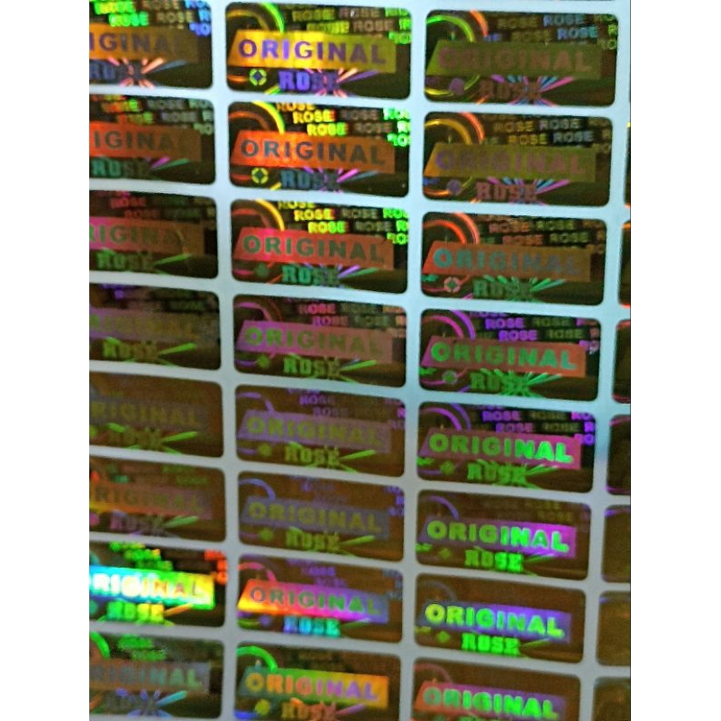 

stiker hologram original rose persegi