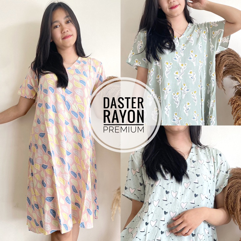 Daster Busui Rayon Viscose Premium FREE POUCH/Daster Wanita Viral Kekinian Adem dan Lembut