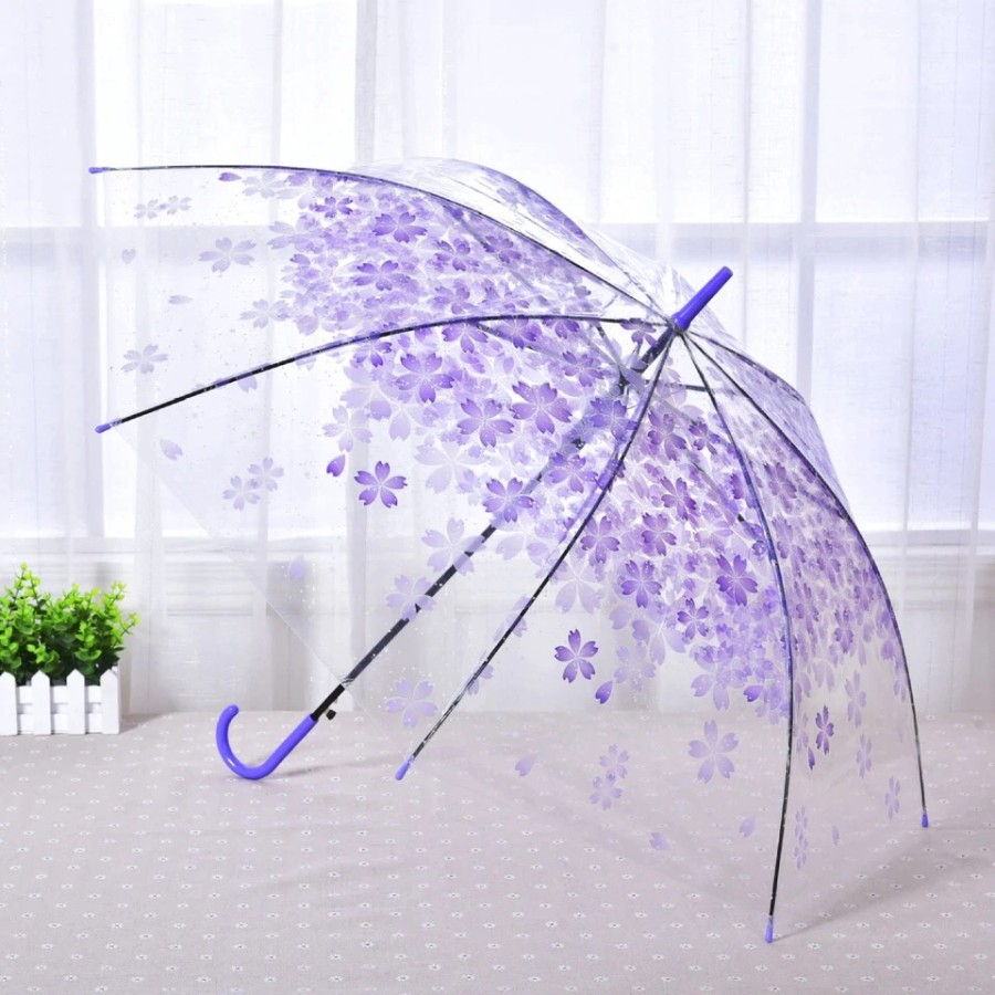 SGMSHOP Payung Bunga Sakura Payung Transparant Bening Korea Umbrella