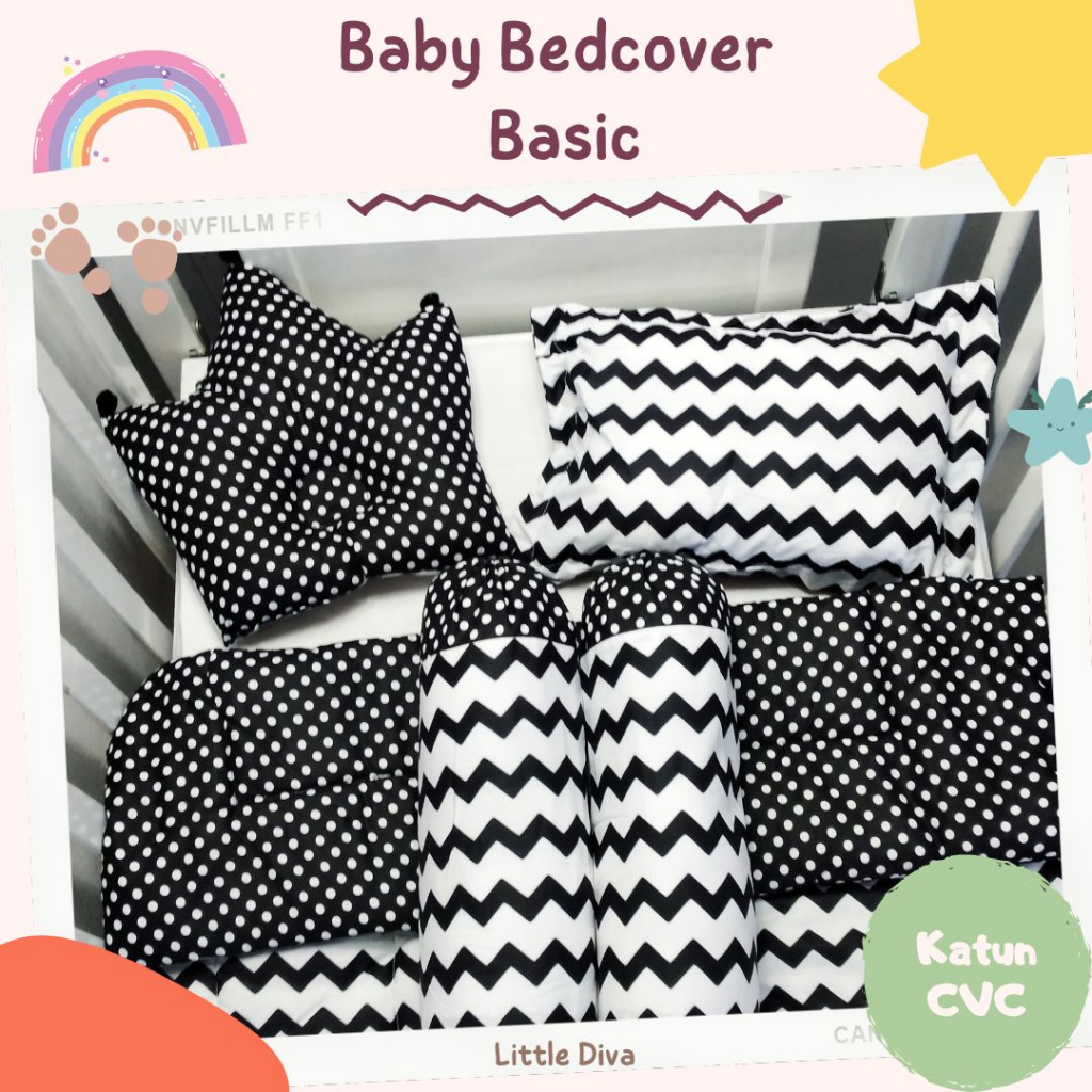 BASIC Bedcover Set Bayi Akachan Sarung Lepas Selimut Bantal b3 Guling Alas Tidur cover akachan pr