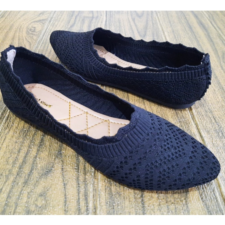 Sepatu Sandal balet wanita rajut import / Flatshoes terbaru berkualitas / sepatu sol karet COD &gt;&gt;&gt;cocod.idn