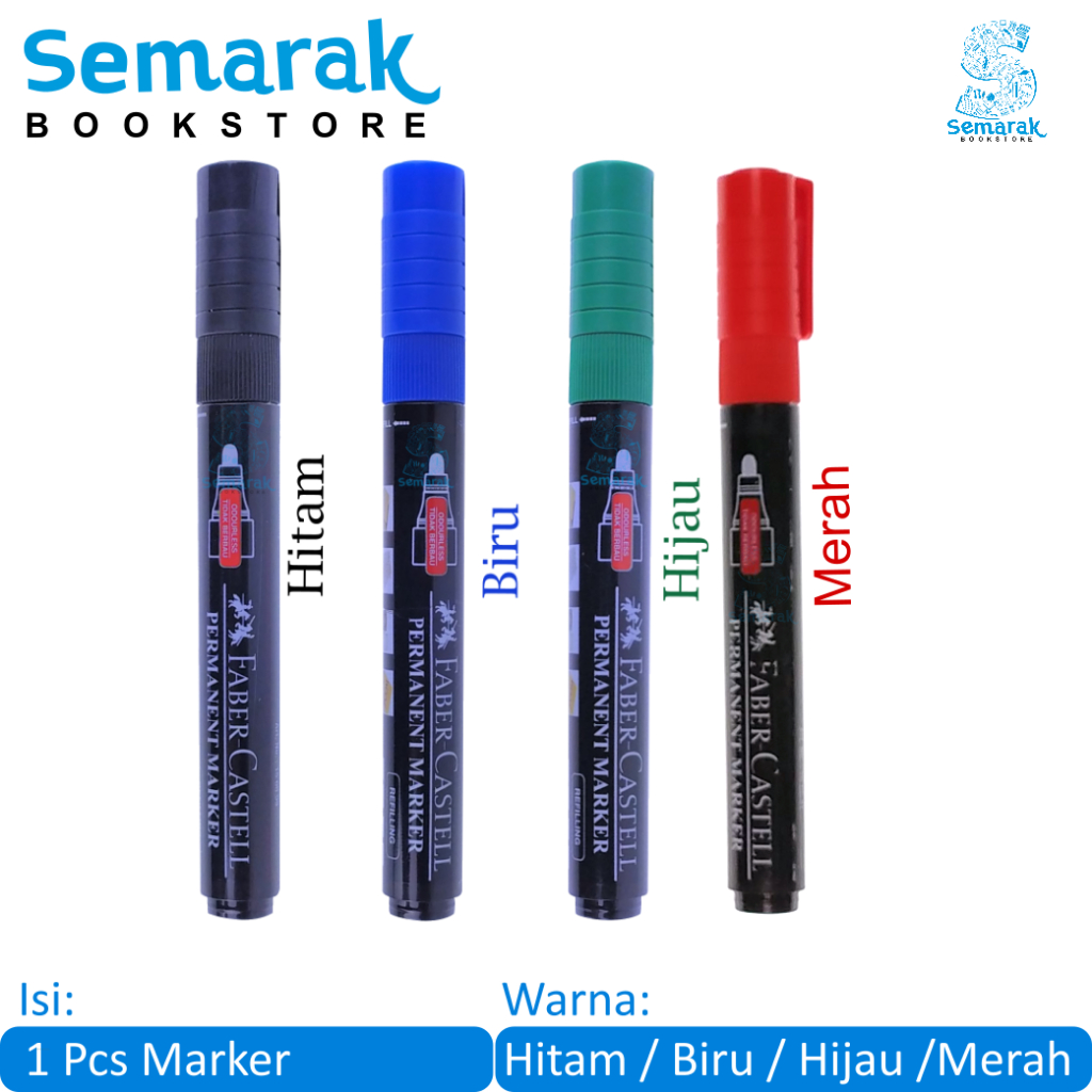 

Spidol Tidak Dapat Dihapus Faber Castell Eco Permanent Marker - Hitam / Biru / Hijau [1 Spidol]