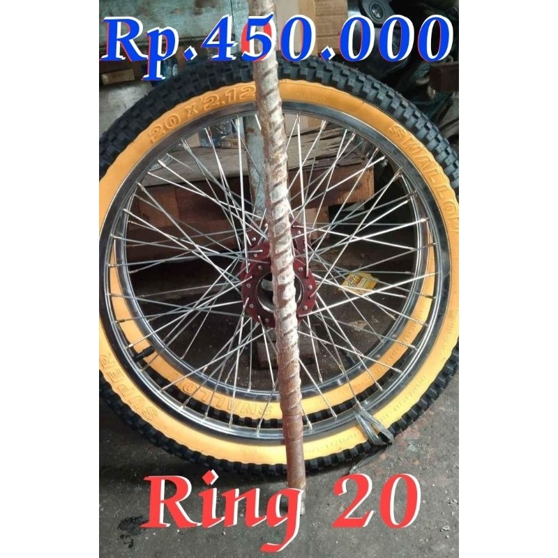 1 Set Roda gerobak ring 20 , ukuran sepeda bmx+as