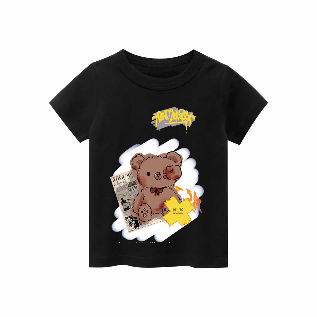 Kaos Anak  perempuan motif Bear | kaos combed 30s printing | Kaos Distro anak