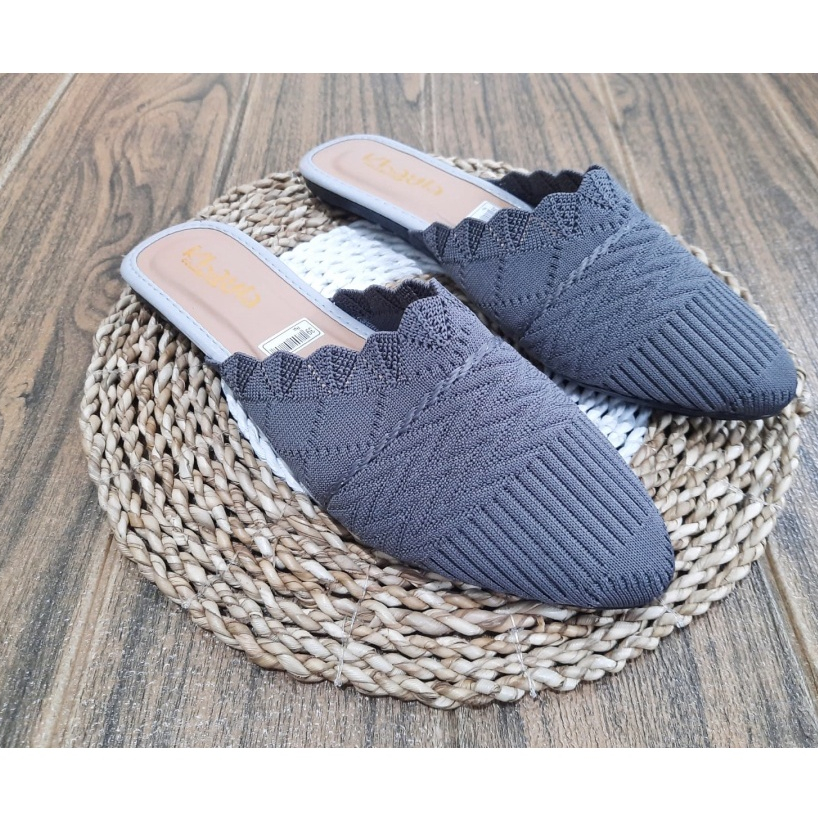 SANDAL WANITA SELOP RAJUT/SEPATU FLATSHOES WANITA KEKINIAN UPPER RAJUT/COD