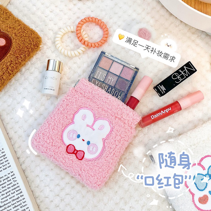 Anne Fur Wallet / Pouch Bulu / Dompet Bulu Halus Lembut / Dompet Koin Bulu Lucu Premium