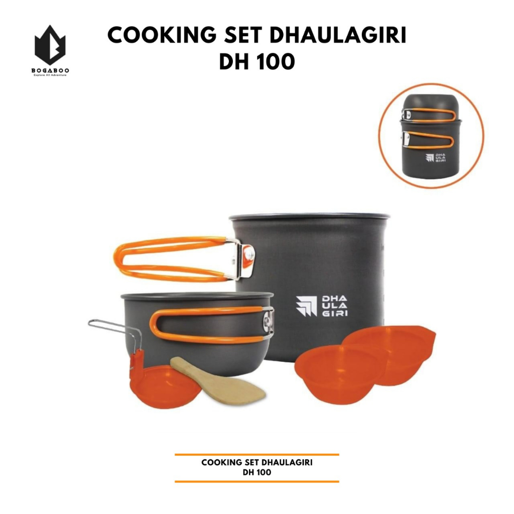 Cooking Set Dhaulagiri DH 100 - Dhaulagiri Cooking Set -  Nesting Set - Alat Masak Camping - Panci G