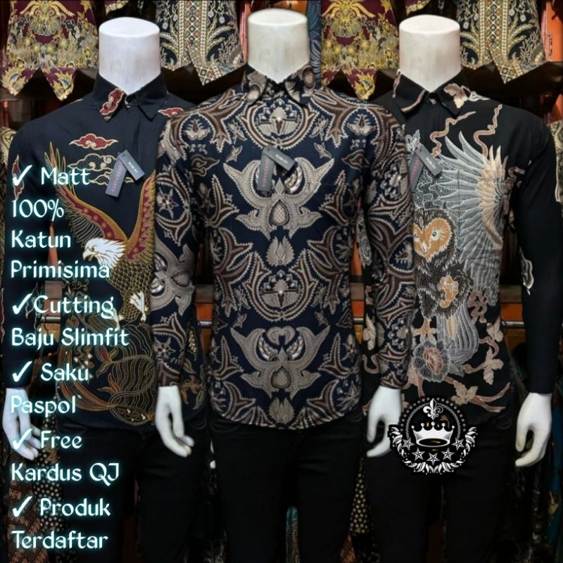 Kemeja Batik Pria Original Produk 100% Katun Primisima Cutting Slimfit Lengan Panjang Terbaru Motif Terlaris