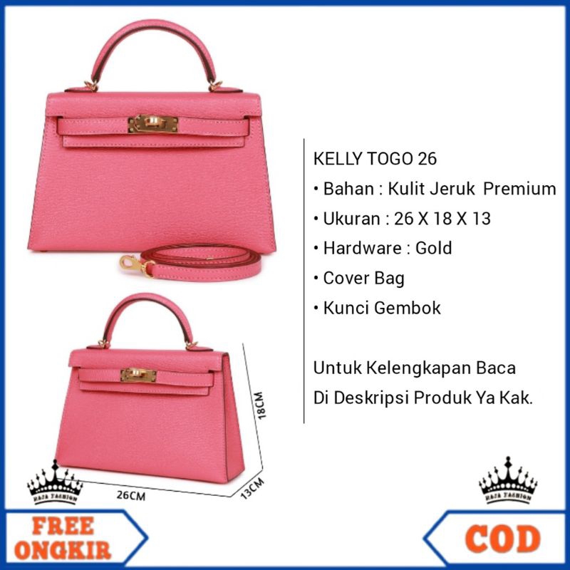Tas 3611Hermes kelly 26 Premium Ping / Tas Selempang Wanita Import Keli