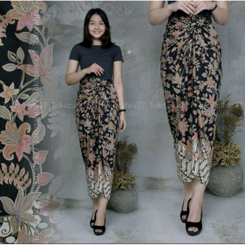 (50 Motif) Rok Lilit Batik Bawahan Kebaya Modern Rok Serut Batik Free Ring Kain Batik Floral Batik Couple Pasangan