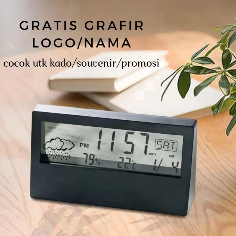 Jual Jam Meja Modern Digital Elegant Exclusive Gratis Grafir Nama Logo Shopee Indonesia