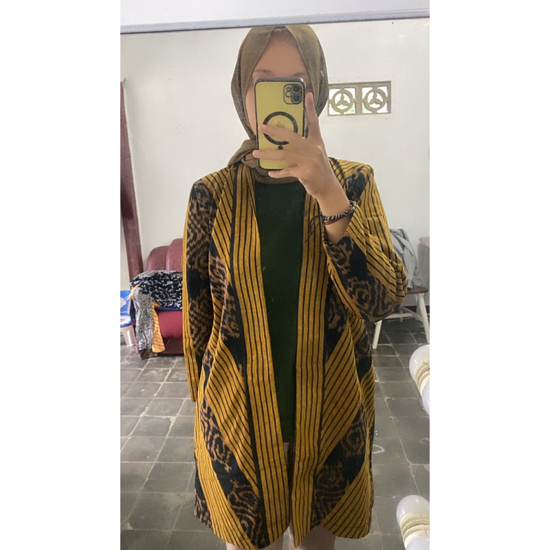 Batik lurik tenun atasan kerja wanita