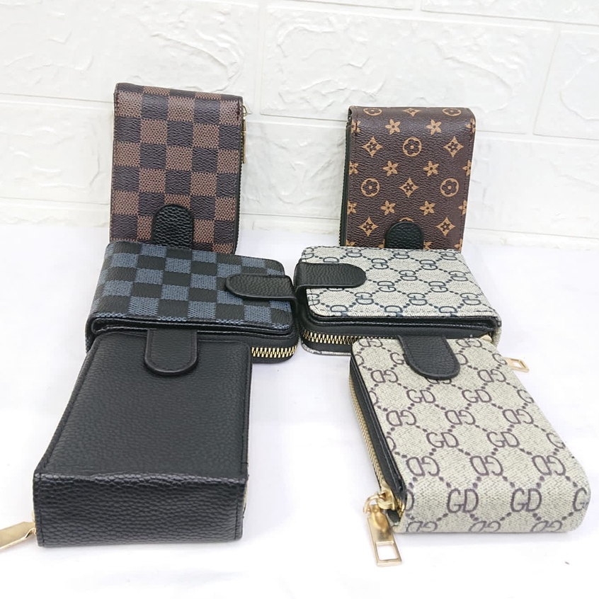 AND / COD / Dompat Kartu Wanita Import Card Holder Wallet Perempuan Motif Polos Kotak Cantik Dompet Perempuan Fashion D60