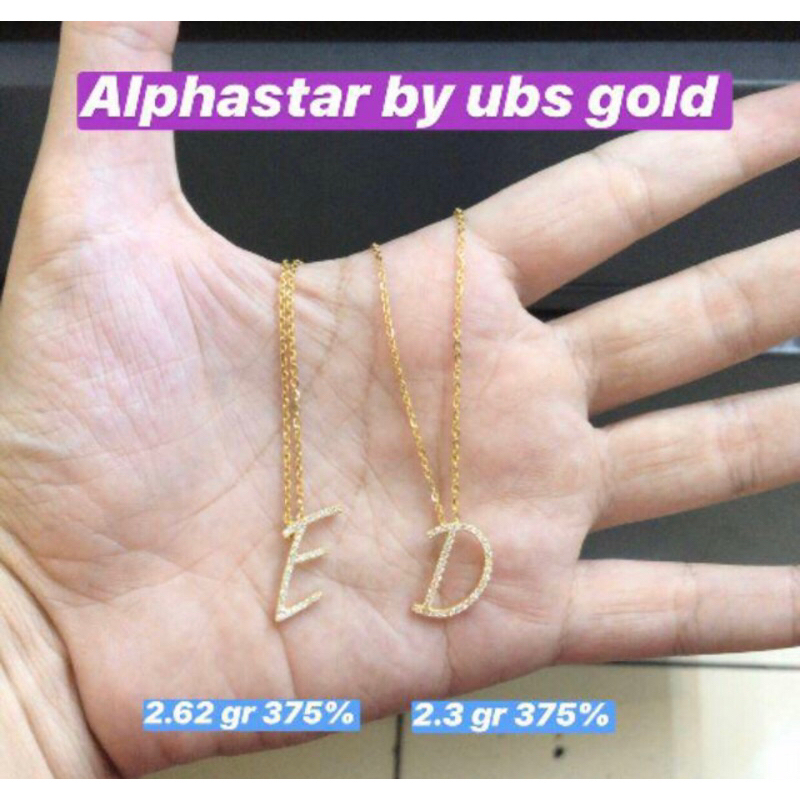 Kalung huruf mata kadar 375 8k murah