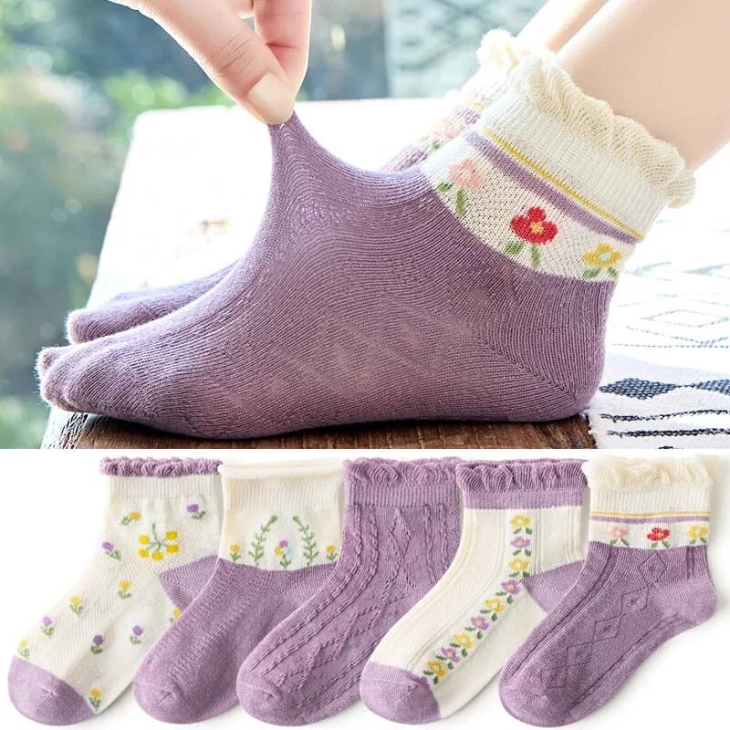 SET Kaos kaki Anak Premium Bahan Katun Import isi 5 in 1 Kaos kaki Anak Vintage Kids Socks Import Premium Quality Kaos Kaki Anak Lucu dan Murah isi 5