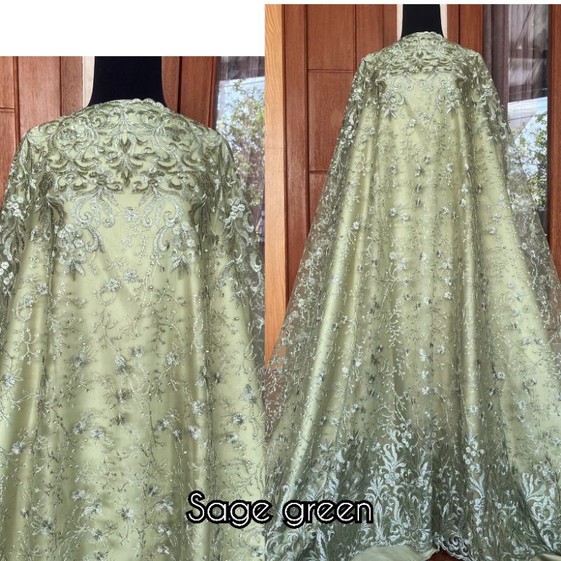 Tile halus, tile akar mutiara, kebaya mutiara, bahan kebaya mutiara