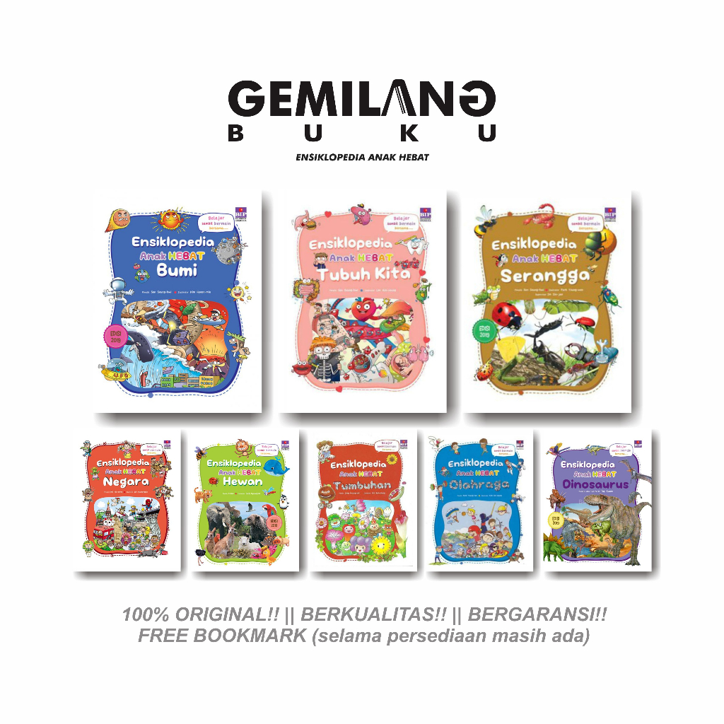 Seri Buku Ensiklopedia Anak Hebat: Bumi, Tubuh Kita, Serangga, Negara, Hewan, Tumbuhan, Olahraga, Di