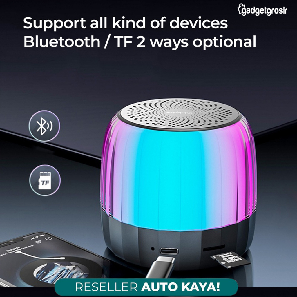 Speaker Lenovo Thinkplus K3 Plus RGB Bluetooth 5.2 Portable Stereo Wireless Mini Speaker Support TWS Micro SD Card Original