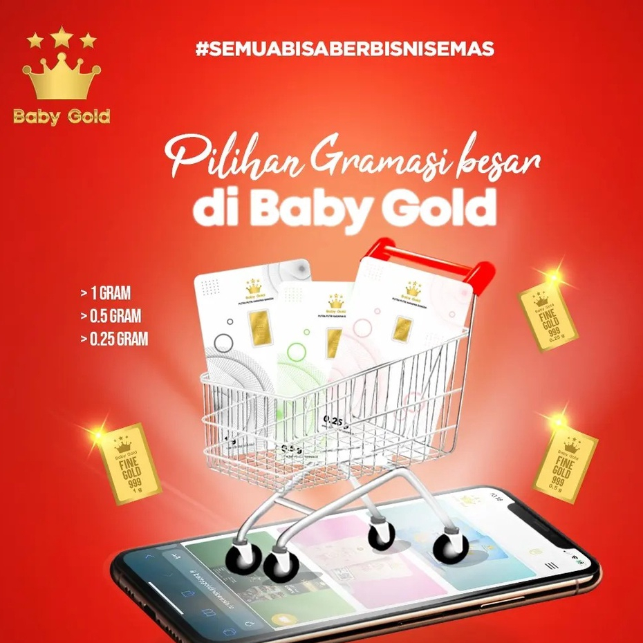 Baby Gold 0,5 Gram Emas Murni 24 Karat Asli Original Bersertifikat Resmi Nasional