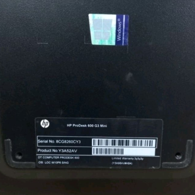 PC MINI HP ProDesk KOSONGAN 600 G3 Sangat Mulus, Bergaransi