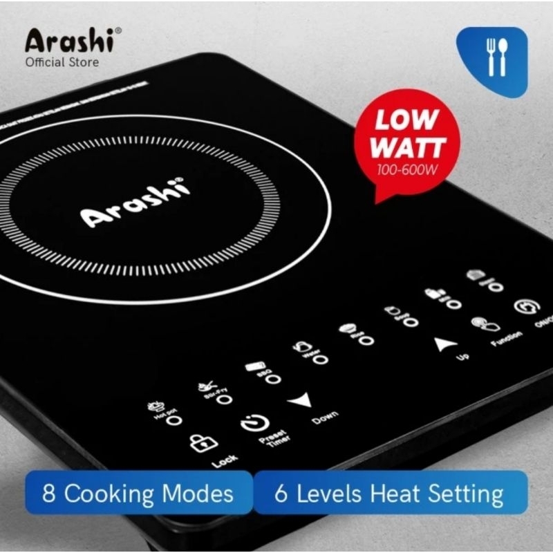 Kompor Listrik Induksi ARASHI ANC 602 - Induction Stove - Child Lock