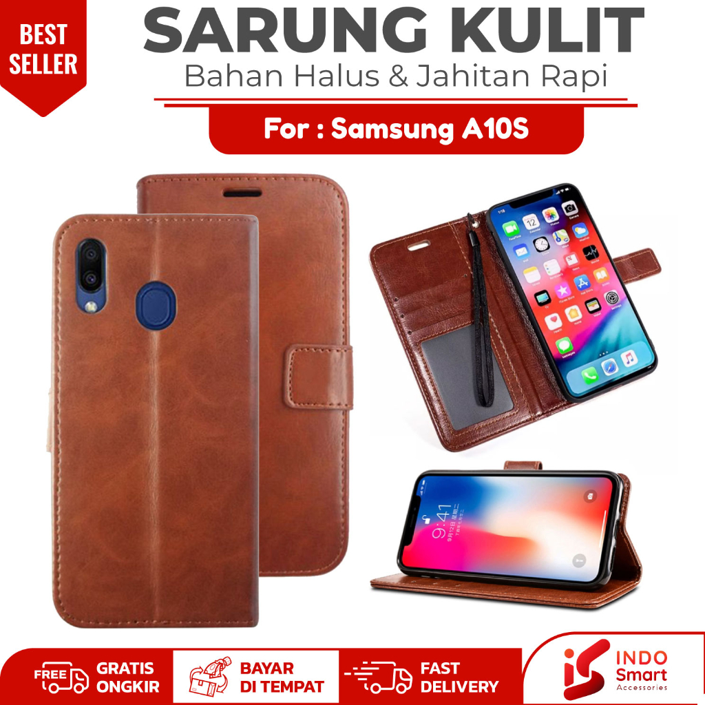 Samsung A10S / Case Samsung A10S A 10S / Leather Wallet Case Dompet Sarung Kulit Hp