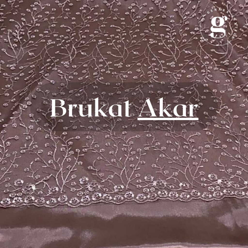 ½ meter Kain Brukat PREMIUM Motif Akar / Brokat Tile Prancis / Setengah Meteran Tulle Perancis Bahan