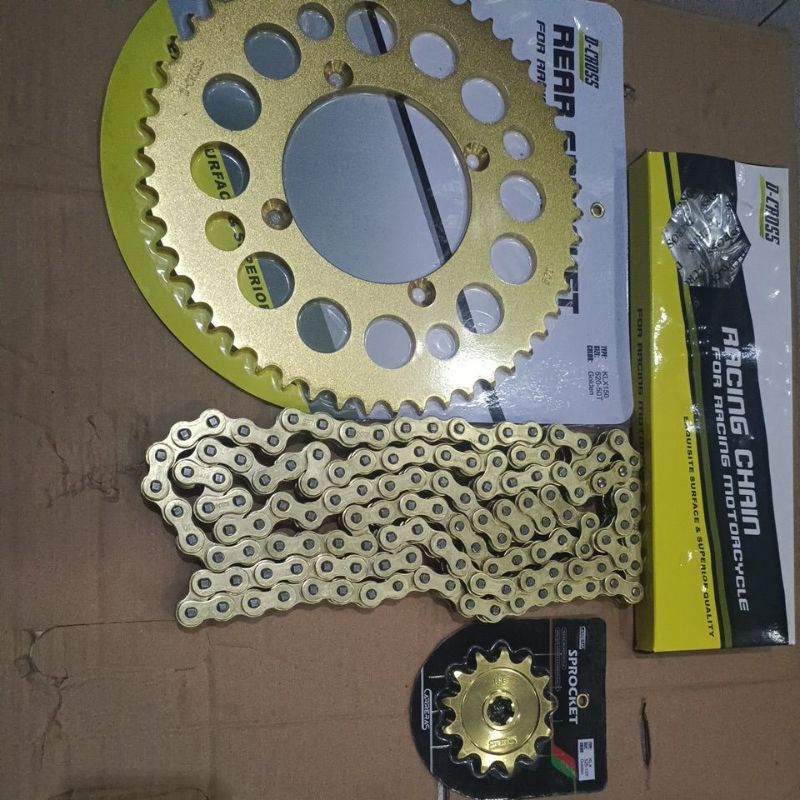 GEAR SET 520 KLX 150 DEPAN BELAKANG PLUS RANTAI