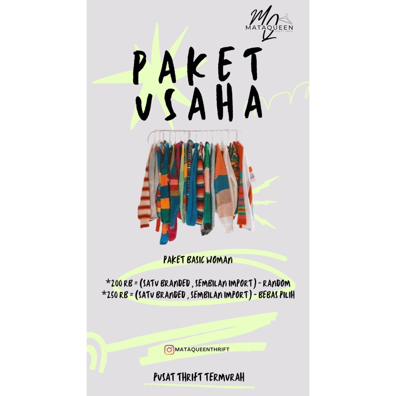 PAKET USAHA RAJUT FASHION