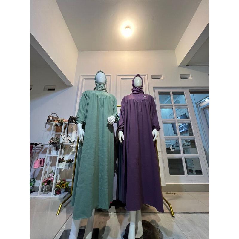 Spesialis Gamis Murah | Lizzi Dress Crincle Airflow | Abaya Murah Crincle Airflow