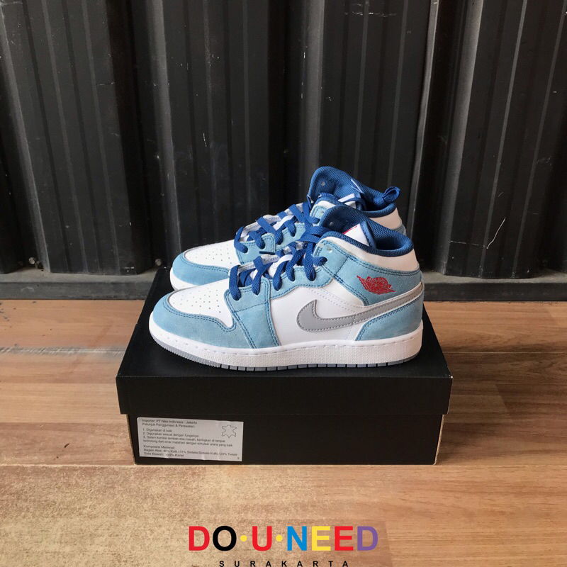 Nike Air Jordan 1 Mid GS French Blue Fire Red