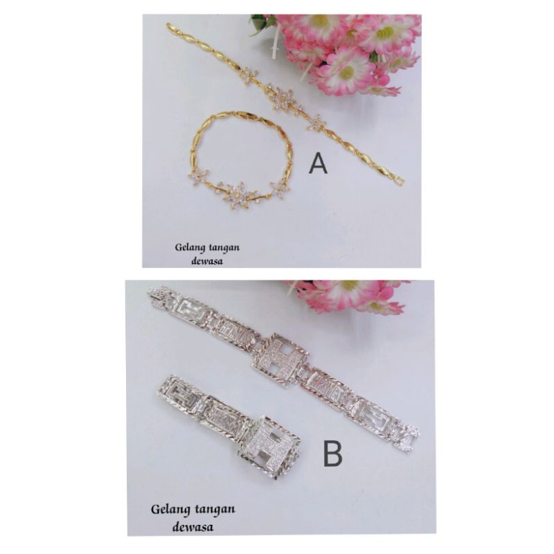 DS330. Gelang tangan xuping wanita berlapis emas dgn mata zircon