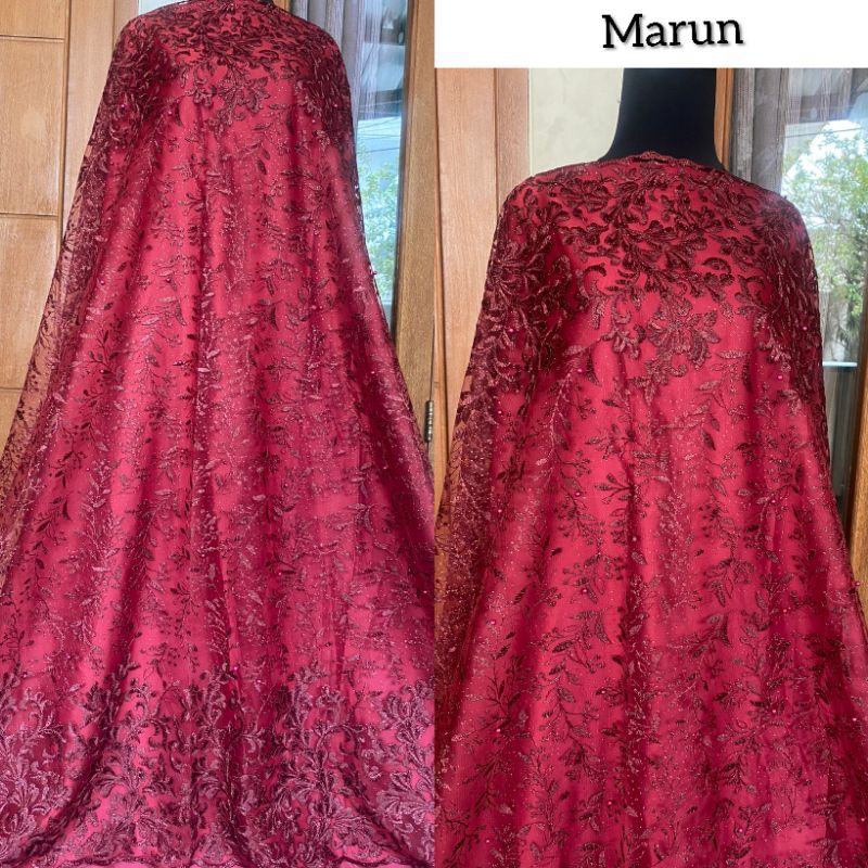 Tile halus, tile akar mutiara, kebaya mutiara, bahan kebaya mutiara