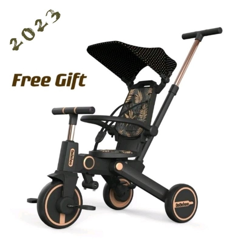 (Model Terbaru)Bebehoo Generasi2 7 in 1 Stroller Sepeda Roda Tiga Lipat/Folding Trike/Trycycle Bayi