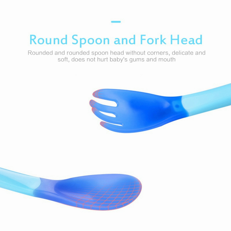 Sendok Garpu Makan Bayi Sensor Panas / Baby Safety Spoon Heat Sensing