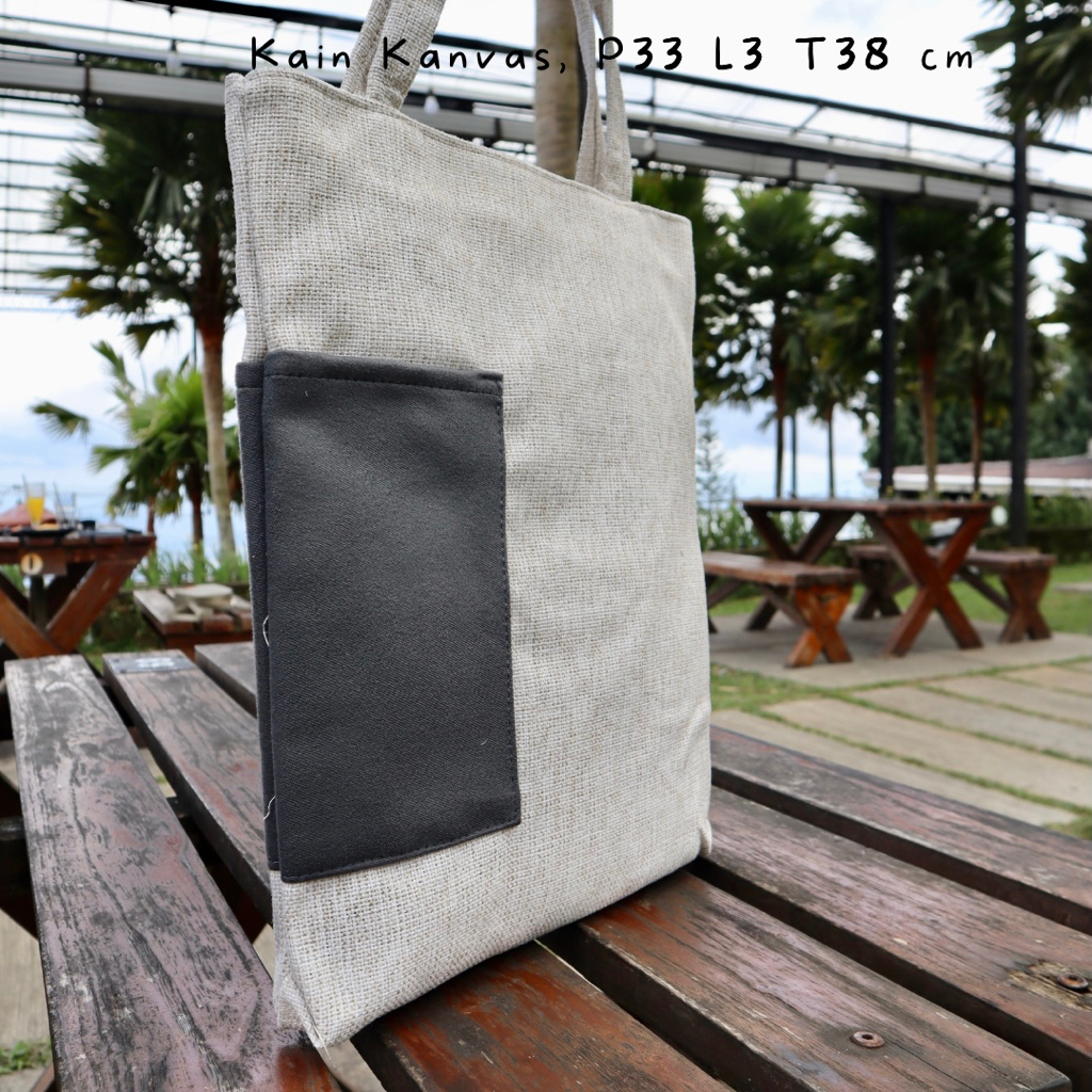 (BISA COD) Tas Tote Bag Totebag Polos MURAH BAHAN kanvas 30x40 cm bisa grosir ready 6 warna favorit