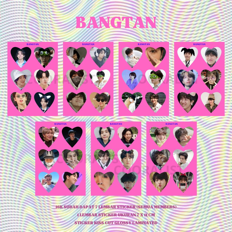 BTS / BANGTAN sticker heart 7x11cm