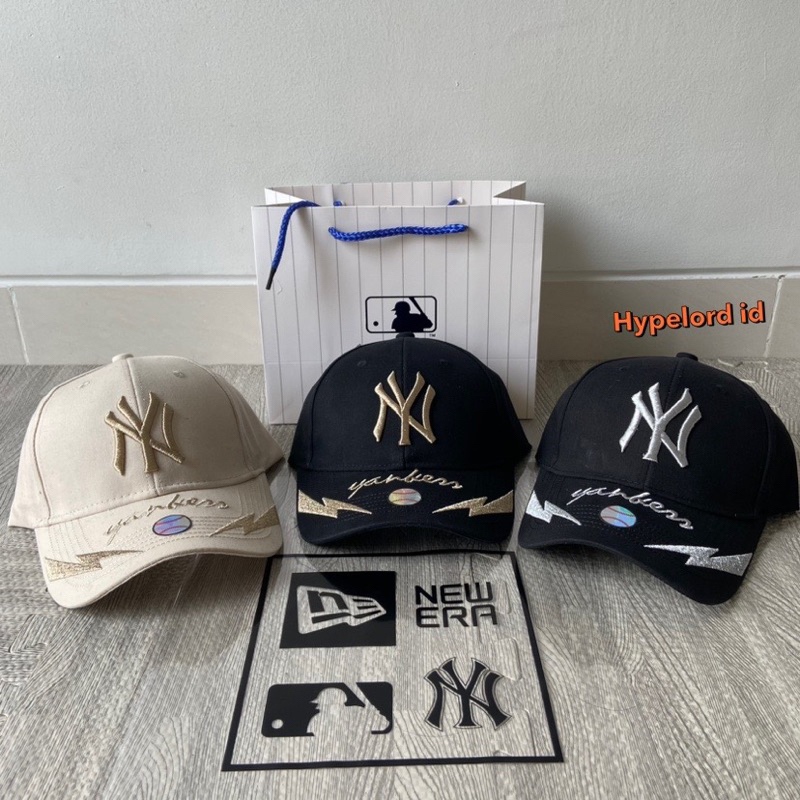 Topi Ny mlb Cap petir Lightning yankess / topi baseball Free Paperbag