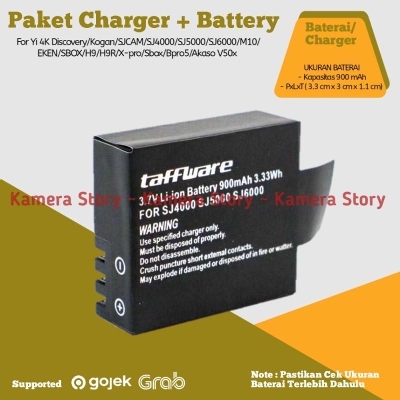 Baterai Action Cam SJcam Bpro Brica Kogan SBox GitUp BellaV SJ4000 SJ5000 M10 Eken H9 H9R Bcare