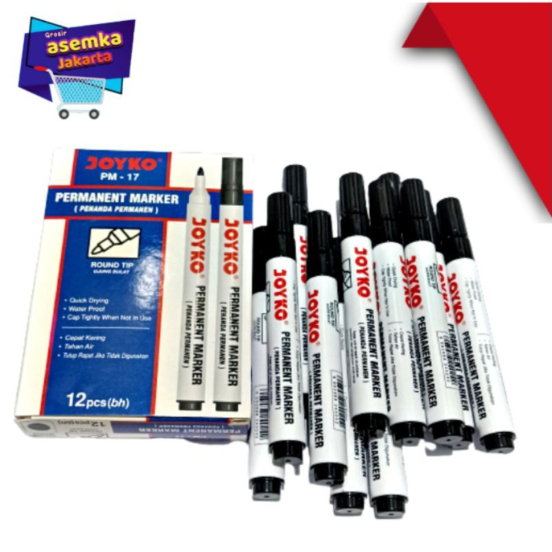 Spidol Joyko Permanent Marker isi 12pcs