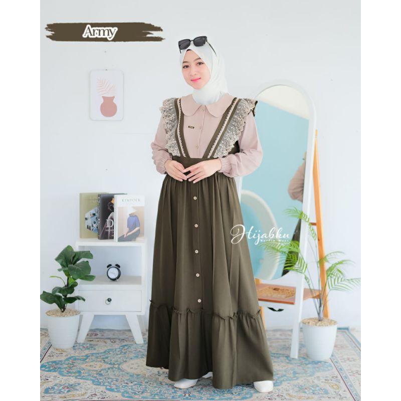LIRRA DRESS BY HIJABKU,GAMIS MIX RENDA
