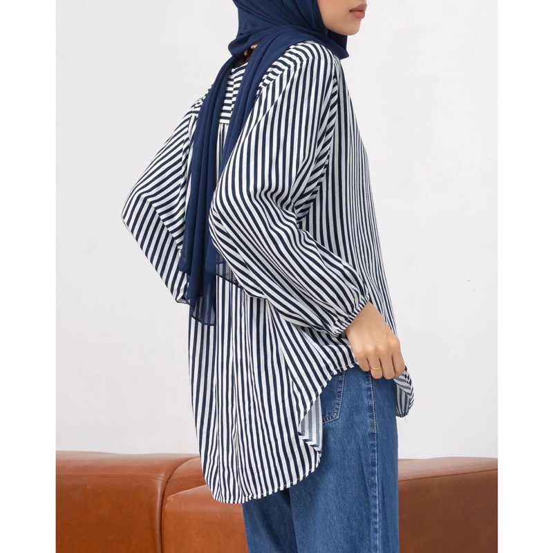 LALUNA BLOUSE | BLOUSE TERLARIS | RAYON STRIPE